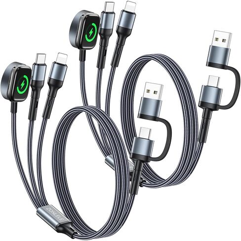 2 حزمة مطورة لشاحن ساعة Apple، شاحن iWatch اللاسلكي المغناطيسي شحن سريع كابل سفر لاسلكي 3.3FT متوافق مع iWatch Ultra/Series 9/8/7/6/SE/SE2/5/4/3/2/1 (أبيض) in Kuwait