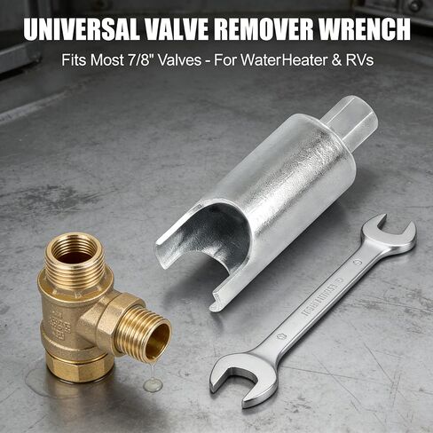 Universal RV Water Heater Pressure Relief Valve Removal Tool - T&P Valve Socket Wrench for Camper, Compatible with Camco 10552 - Heavy Duty Temperature Pressure Remover for Suburban/Atwood (7/8 Inch) in Saudi Arabia