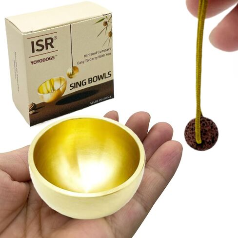 مجموعة أوعية الغناء الصغيرة، وعاء صوت محمول من النحاس مصنوع يدويًا لليوجا والتأمل والذهن، هدايا الاسترخاء الشاكرا للرجال والنساء in Kuwait