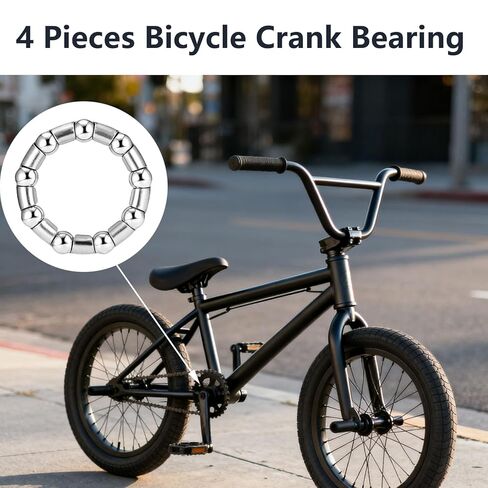 Bike Crank Bearings 1/4" x 9 Balls,for Bicycle Crank Bottom Bracket Headset, Compatible with Mountain Road BMX Cruiser Kids Bike Repair 4 Pcs in Kuwait