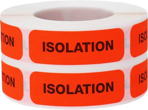 Isolation Medical Healthcare Labels, 0.5 x 1.5 Inch Rectangle, 500 Total Labels in Saudi Arabia