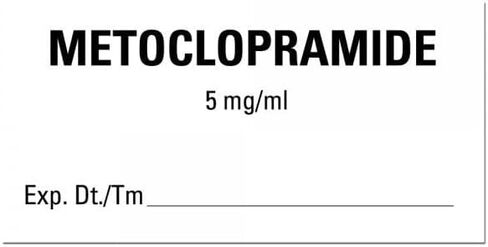 LabelValue Brand - 2" x 1" METOCLOPRAMIDE 5mg/ml with Expiration Date/Time Labels - 500 Labels/Roll | Commonly Used for Medical Paperwork, Containers, Syringes, and Vials in Saudi Arabia