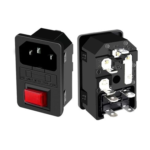 Red Push Button Switch AC Power Socket 15A with Switch Insurance 3-core Switch(Socket 3 * 0.75 * 1.5m Power Cord) in Saudi Arabia