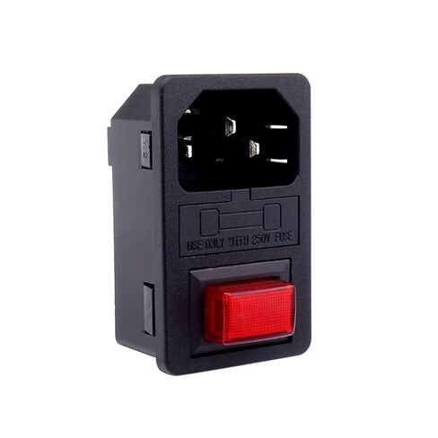 Red Push Button Switch AC Power Socket 15A with Switch Insurance 3-core Switch(Socket 3 * 0.75 * 1.5m Power Cord) in Saudi Arabia