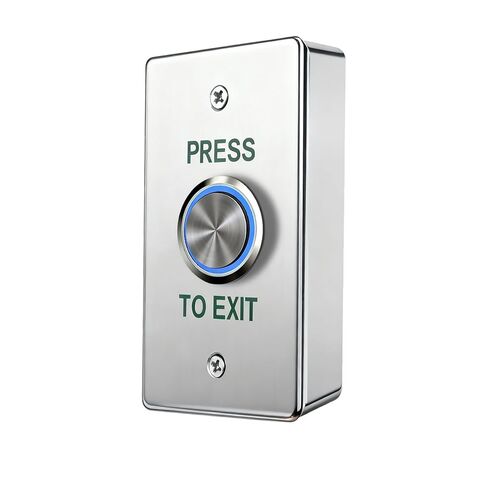 PuPush to Exit Button, DC12V Stainless Steel Round Door Release Switch with Surface-Mount Back Box, NO/COM Output for Access Control Systems in Kuwait
