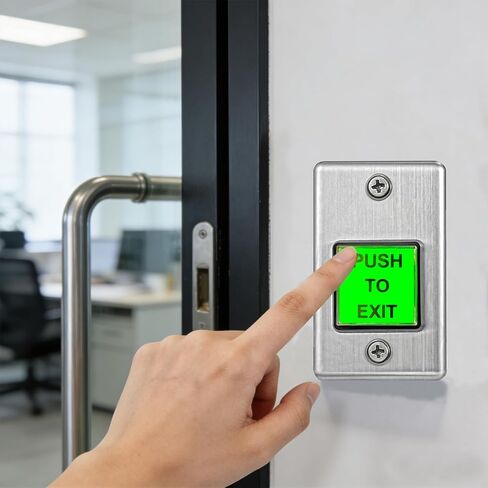 Stainless Steel Push to Exit Button with LED Indicator, NO/NC Press Emergency Exit Switch for Access Control Systems in Kuwait