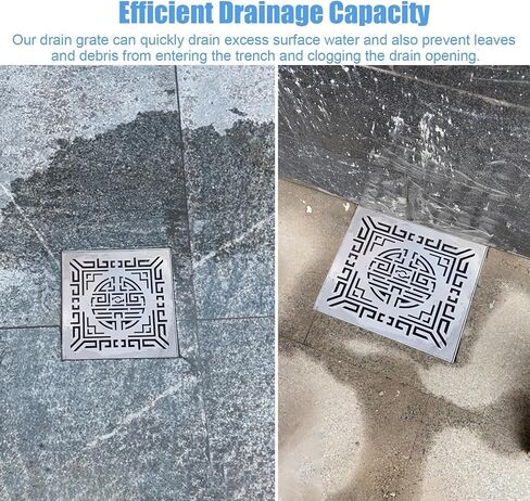 Heavy Duty Square Drain Cover - Customizable Metal Grate for Outdoor Use, Quick Drainage, Debris Blocker, Removable 20cm x 20cm (7.87" x 7.87") Garden Sewer Solution in Saudi Arabia