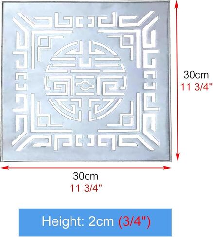 Heavy Duty Square Drain Cover - Customizable Metal Grate for Outdoor Use, Quick Drainage, Debris Blocker, Removable 20cm x 20cm (7.87" x 7.87") Garden Sewer Solution in Saudi Arabia
