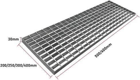 Heavy Duty Galvanized Steel Trench Drain Cover Grate - Non-Slip Rectangle Channel Grate for Outdoor Drainage (500x200x30mm) - Durable Drainage Solution in Saudi Arabia