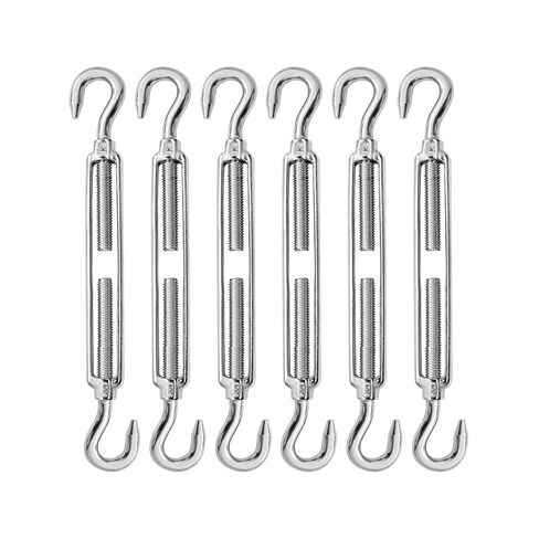 Stainless Steel Turnbuckle Tensioner, Heavy Duty Turnbuckles, Hook and Hook Turnbuckle for Cable Tent Installation Sun Shade Gardening Decoration（M6,6PCS） in Kuwait