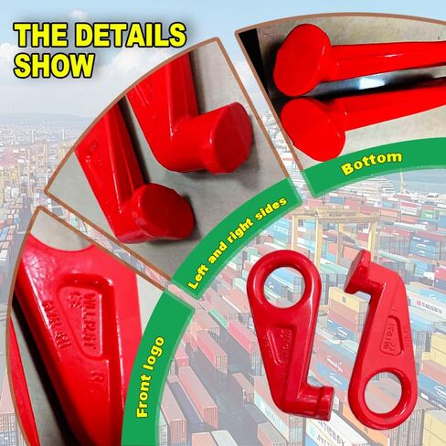 خطافات رفع حاويات الشحن 12.5T، عبوتان بوزن 27,500 رطل، خطافات رفع حاويات شديدة التحمل تستخدم للرفع والتزوير والسحب والاسترداد 【12.5T* عبوتان】 in Kuwait