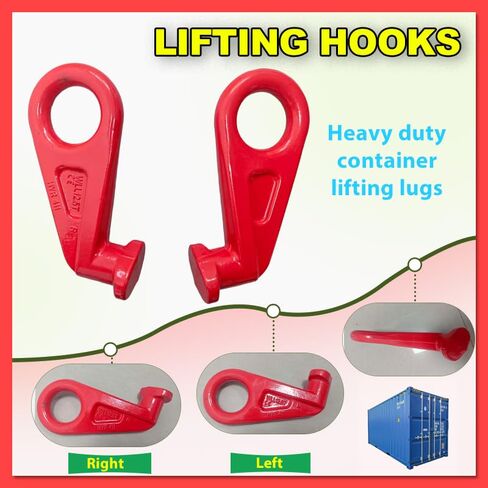 خطافات رفع حاويات الشحن 12.5T، عبوتان بوزن 27,500 رطل، خطافات رفع حاويات شديدة التحمل تستخدم للرفع والتزوير والسحب والاسترداد 【12.5T* عبوتان】 in Kuwait