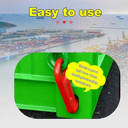 خطافات رفع حاويات الشحن 12.5T، عبوتان بوزن 27,500 رطل، خطافات رفع حاويات شديدة التحمل تستخدم للرفع والتزوير والسحب والاسترداد 【12.5T* عبوتان】 in Kuwait