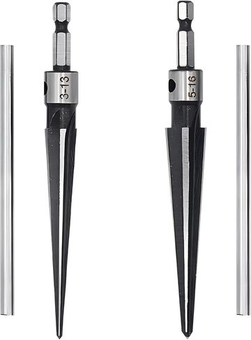 قطعتان من مخرطة دبوس الجسر، مجموعة مخرطة مستدقة بمقبض على شكل حرف T للجيتار، 6 مقبض ثقب دبوس جسر الجيتار المدبب 3-13 مم (1/8 بوصة - 1/2 بوصة) و5-16 مم in Kuwait