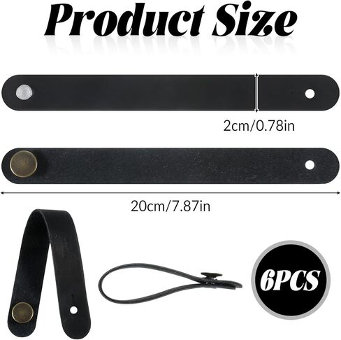 6 عبوات من أشرطة الجيتار الجلدية ذات الأزرار، قفل أشرطة الجيتار، حامل حزام الجيتار، أشرطة رقبة الجيتار، ربطة رأس غراب الرأس، أسود in Kuwait