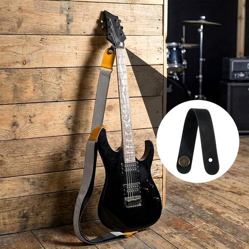 6 عبوات من أشرطة الجيتار الجلدية ذات الأزرار، قفل أشرطة الجيتار، حامل حزام الجيتار، أشرطة رقبة الجيتار، ربطة رأس غراب الرأس، أسود in Kuwait