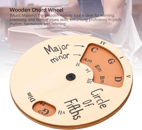 Wooden Melody Tool Circle of Fifths Wheel Music Skills Enhancement with User Friendly for Chords and Scales Exploration in Kuwait