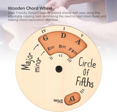 Wooden Melody Tool Circle of Fifths Wheel Music Skills Enhancement with User Friendly for Chords and Scales Exploration in Kuwait