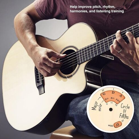 Wooden Melody Tool Circle of Fifths Wheel Music Skills Enhancement with User Friendly for Chords and Scales Exploration in Kuwait