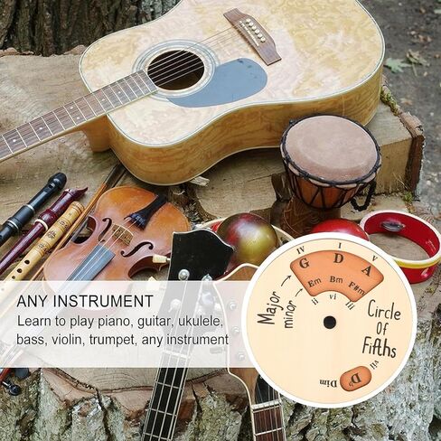 Wooden Melody Tool Circle of Fifths Wheel Music Skills Enhancement with User Friendly for Chords and Scales Exploration in Kuwait