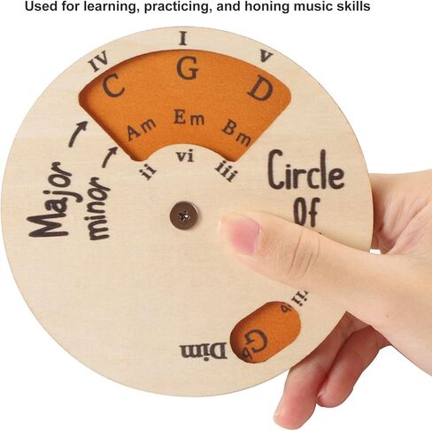 Wooden Melody Tool Circle of Fifths Wheel Music Skills Enhancement with User Friendly for Chords and Scales Exploration in Kuwait