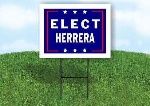 ELECT HERRERA - لافتة طريق ذات جانب واحد مع حامل - لافتات الممر للشارع، العشب، المبنى، المنزل، العقارات - لافتات الفناء، لافتة مخصصة، لافتات مخصصة - 18 بوصة × 24 بوصة in Saudi Arabia