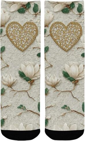 جوارب ماغنوليا بيضاء على شكل قلب للمشي لمسافات طويلة - جوارب شتوية حرارية سميكة دافئة للأطفال الصغار للأولاد والبنات للمدرسة، والارتداء اليومي والأنشطة الخارجية in Kuwait