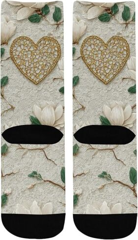 جوارب ماغنوليا بيضاء على شكل قلب للمشي لمسافات طويلة - جوارب شتوية حرارية سميكة دافئة للأطفال الصغار للأولاد والبنات للمدرسة، والارتداء اليومي والأنشطة الخارجية in Kuwait