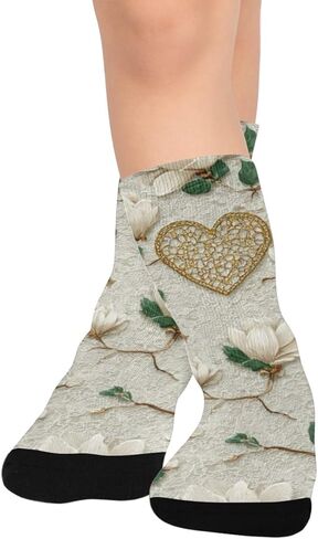 جوارب ماغنوليا بيضاء على شكل قلب للمشي لمسافات طويلة - جوارب شتوية حرارية سميكة دافئة للأطفال الصغار للأولاد والبنات للمدرسة، والارتداء اليومي والأنشطة الخارجية in Kuwait