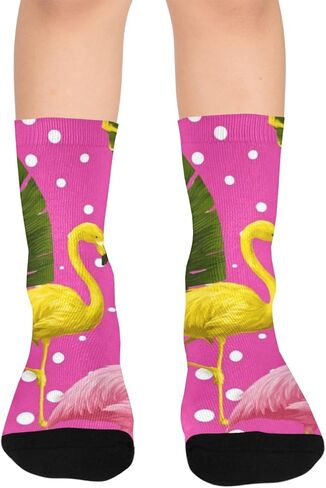 جوارب المشي لمسافات طويلة بنقاط فلامنغو الاستوائية - جوارب شتوية حرارية سميكة دافئة للأولاد والبنات الصغار للمدرسة، والارتداء اليومي والأنشطة الخارجية in Kuwait