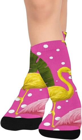 جوارب المشي لمسافات طويلة بنقاط فلامنغو الاستوائية - جوارب شتوية حرارية سميكة دافئة للأولاد والبنات الصغار للمدرسة، والارتداء اليومي والأنشطة الخارجية in Kuwait