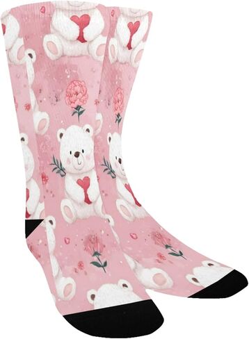 جوارب Teddy Peony Love للمشي لمسافات طويلة - جوارب شتوية حرارية سميكة دافئة للأولاد والبنات للمدرسة، والارتداء اليومي والأنشطة الخارجية in Kuwait