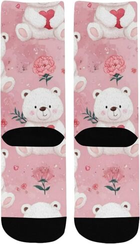 جوارب Teddy Peony Love للمشي لمسافات طويلة - جوارب شتوية حرارية سميكة دافئة للأولاد والبنات للمدرسة، والارتداء اليومي والأنشطة الخارجية in Kuwait
