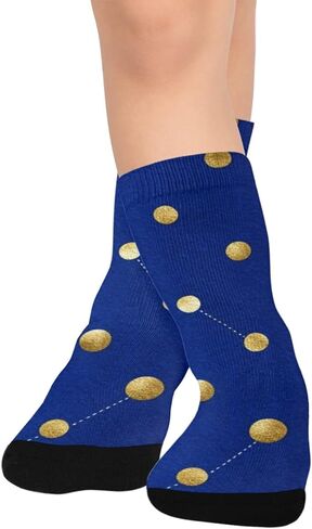 جوارب المشي لمسافات طويلة بنقاط ذهبية مرصعة بالنجوم - جوارب شتوية حرارية سميكة دافئة للأولاد والبنات للمدرسة، والارتداء اليومي والأنشطة الخارجية in Kuwait