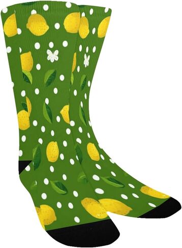 Lemon Butterfly Print Hiking Socks - Toddler Boys & Girls Warm Thick Thermal Winter Crew Socks for School, Daily Wear & Outdoor Activities in Saudi Arabia