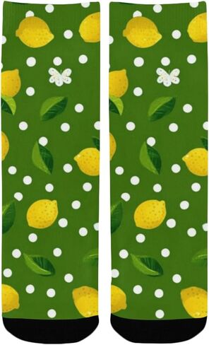 Lemon Butterfly Print Hiking Socks - Toddler Boys & Girls Warm Thick Thermal Winter Crew Socks for School, Daily Wear & Outdoor Activities in Saudi Arabia