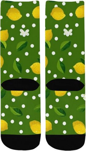 Lemon Butterfly Print Hiking Socks - Toddler Boys & Girls Warm Thick Thermal Winter Crew Socks for School, Daily Wear & Outdoor Activities in Saudi Arabia