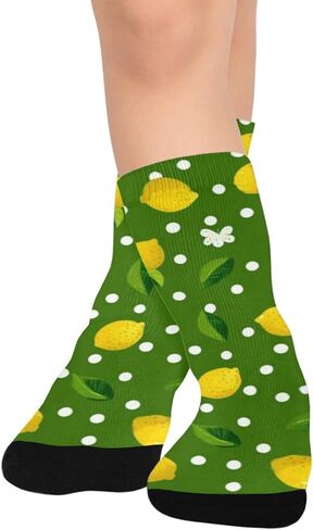 Lemon Butterfly Print Hiking Socks - Toddler Boys & Girls Warm Thick Thermal Winter Crew Socks for School, Daily Wear & Outdoor Activities in Saudi Arabia