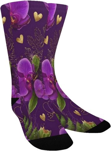 جوارب أوركيد ذهبية على شكل قلب للمشي لمسافات طويلة - جوارب شتوية حرارية سميكة دافئة للأطفال الصغار للأولاد والبنات للمدرسة، والارتداء اليومي والأنشطة الخارجية in Kuwait