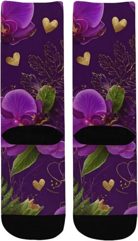 جوارب أوركيد ذهبية على شكل قلب للمشي لمسافات طويلة - جوارب شتوية حرارية سميكة دافئة للأطفال الصغار للأولاد والبنات للمدرسة، والارتداء اليومي والأنشطة الخارجية in Kuwait