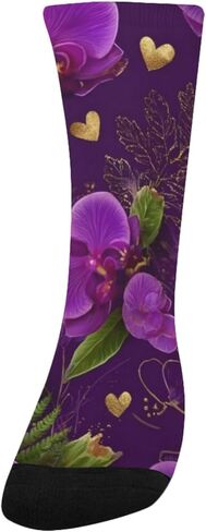 جوارب أوركيد ذهبية على شكل قلب للمشي لمسافات طويلة - جوارب شتوية حرارية سميكة دافئة للأطفال الصغار للأولاد والبنات للمدرسة، والارتداء اليومي والأنشطة الخارجية in Kuwait