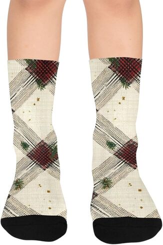 جوارب احتفالية منقوشة بلوم آرت للمشي لمسافات طويلة - جوارب شتوية حرارية سميكة دافئة للأولاد والبنات للمدرسة، والارتداء اليومي والأنشطة الخارجية in Kuwait