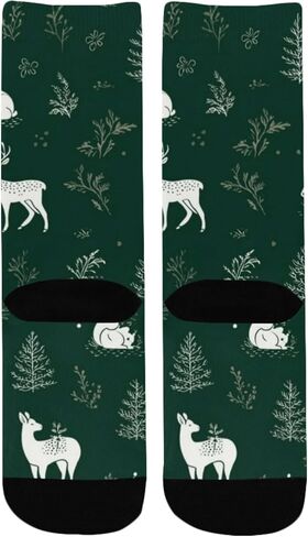 جوارب Woodland Creatures Green للمشي لمسافات طويلة - جوارب شتوية حرارية سميكة دافئة للأولاد والبنات الصغار للمدرسة، والارتداء اليومي والأنشطة الخارجية in Kuwait