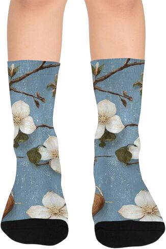 جوارب المشي لمسافات طويلة باللون الأزرق على شكل قلب ريفي - جوارب شتوية حرارية سميكة دافئة للأطفال الصغار للأولاد والبنات للمدرسة، والارتداء اليومي والأنشطة الخارجية in Kuwait