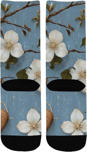 جوارب المشي لمسافات طويلة باللون الأزرق على شكل قلب ريفي - جوارب شتوية حرارية سميكة دافئة للأطفال الصغار للأولاد والبنات للمدرسة، والارتداء اليومي والأنشطة الخارجية in Kuwait