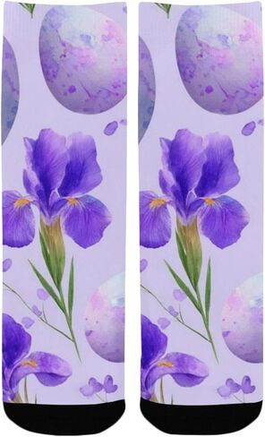 جوارب المشي لمسافات طويلة باللون الأرجواني لعيد الفصح بألوان مائية - جوارب شتوية حرارية سميكة دافئة للأولاد والبنات للمدرسة، والارتداء اليومي والأنشطة الخارجية in Kuwait