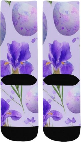 جوارب المشي لمسافات طويلة باللون الأرجواني لعيد الفصح بألوان مائية - جوارب شتوية حرارية سميكة دافئة للأولاد والبنات للمدرسة، والارتداء اليومي والأنشطة الخارجية in Kuwait