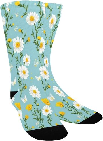 جوارب Sunny Daisy Bloom الزرقاء للمشي لمسافات طويلة - جوارب شتوية حرارية سميكة دافئة للأولاد والبنات للمدرسة، والارتداء اليومي والأنشطة الخارجية in Kuwait