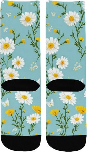 جوارب Sunny Daisy Bloom الزرقاء للمشي لمسافات طويلة - جوارب شتوية حرارية سميكة دافئة للأولاد والبنات للمدرسة، والارتداء اليومي والأنشطة الخارجية in Kuwait