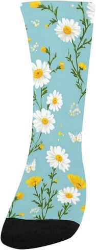 جوارب Sunny Daisy Bloom الزرقاء للمشي لمسافات طويلة - جوارب شتوية حرارية سميكة دافئة للأولاد والبنات للمدرسة، والارتداء اليومي والأنشطة الخارجية in Kuwait